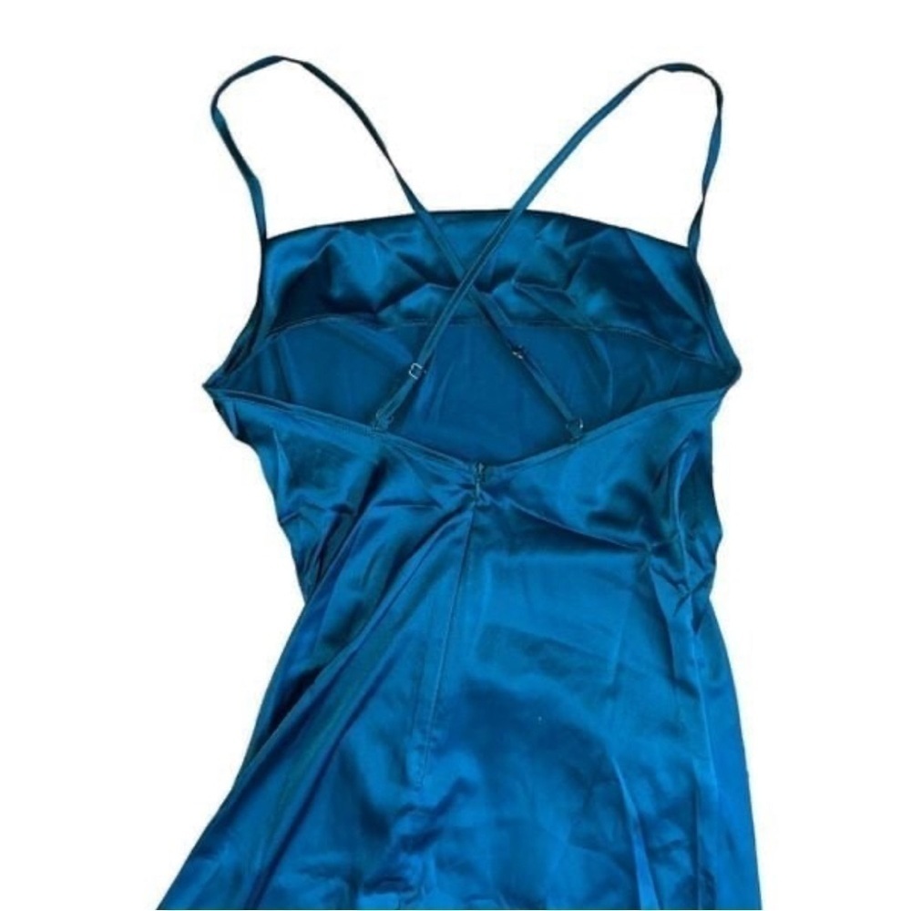SHEIN SXY Womens XS Emerald Draped Collar Tulip Hem Mini Dress Y2K Bodycon Party - Picture 7 of 9